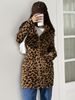 Leopard Print Women's 2025 Flannel Fur With Zipper Hood - High Elasticity Soft Warm All-Season Outerwear, Hine Washable_voghion.com