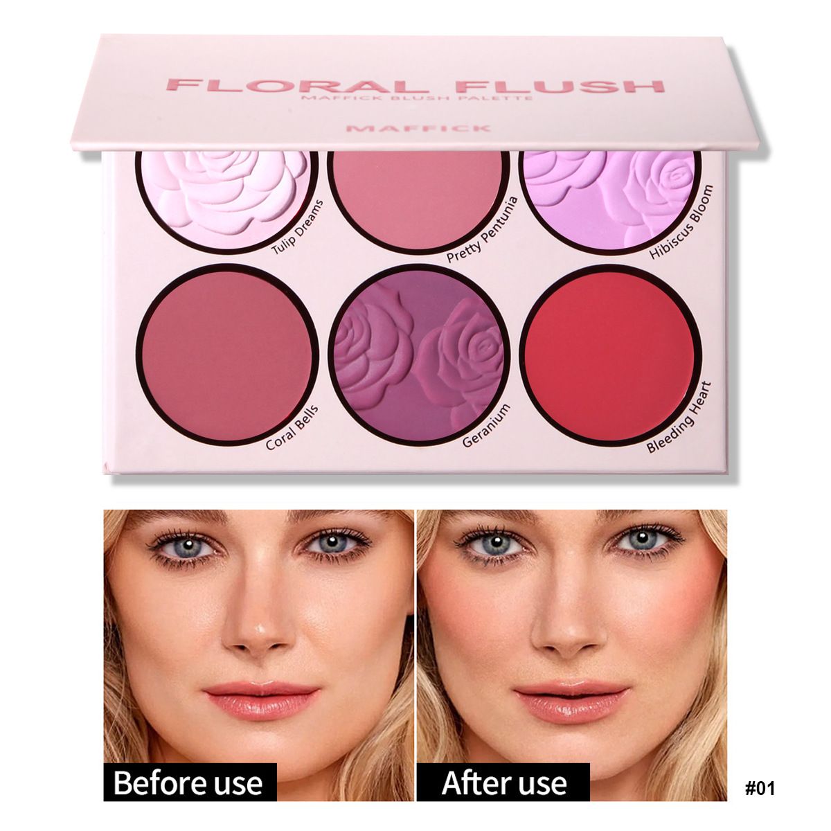 Flerfarvet mat blush palette og øjenskygge palette_voghion.com