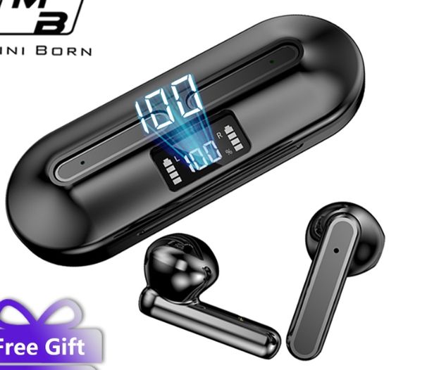 2024 Kabellose Ohrhörer Mini Bluetooth 5.0 Kopfhörer Stereo Kopfhörer Sport Ohrhörer Touch Control Binaural Call Kleines unsichtbares Headset mit Mikrofon_voghion.com