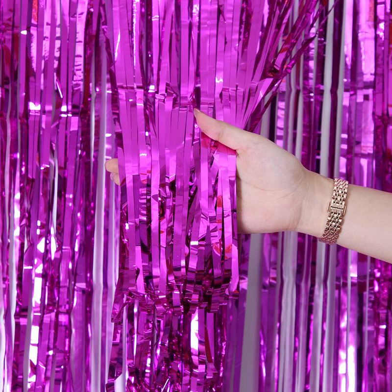Rain Silk Curtain Wedding Birthday Party Backdrop - Sparkling Tassel Balloon Wall Decoration With Glowing Strands For Event Background Decor_voghion.com