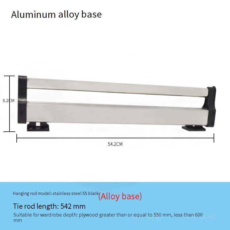 Ruimtebesparende, uitschuifbare broekenrek - Robuuste, bovenaan gemonteerde, uitschuifbare kastorganizer voor de garderobekast (verstelbare lengte en soepele schuifrail)_voghion.com