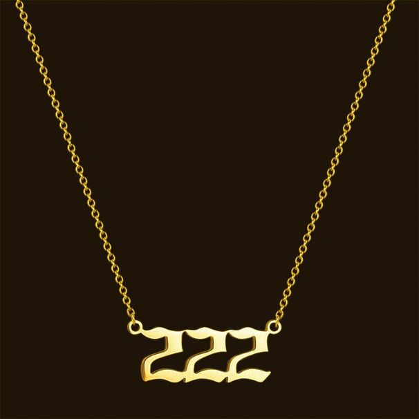 Collana digitale Angel, catena per clavicola, gioiello in acciaio al titanio, resistente allo sbiadimento, numero 0123456789_voghion.com