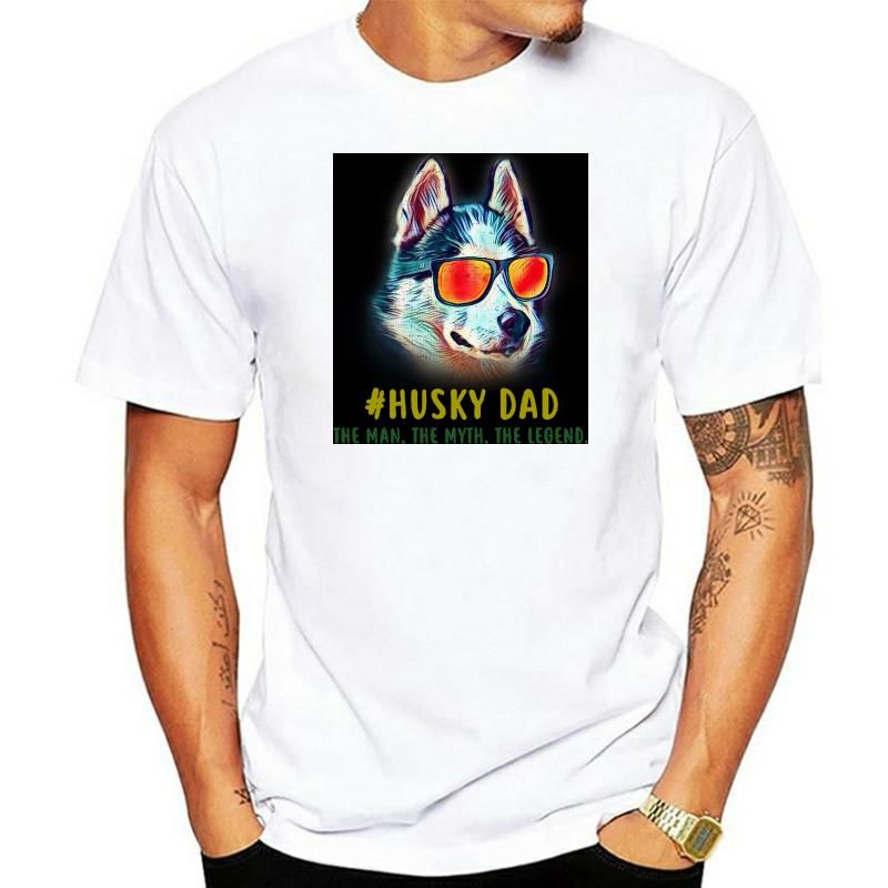 Husky Dad Man Myth The Legend Men T-Shirt Cotton S-3Xl Free Style Tee Shirt_voghion.com