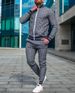 Men's Clothing Thin Plaid Fashion Zipper Jacket Trousers _voghion.com
