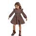 Kids’ Clothing Girl Leopard Print Long Sleeved Water Drop Collar Small Flying Sleeves Long Sleeved Ruffled Simple Dress_voghion.com