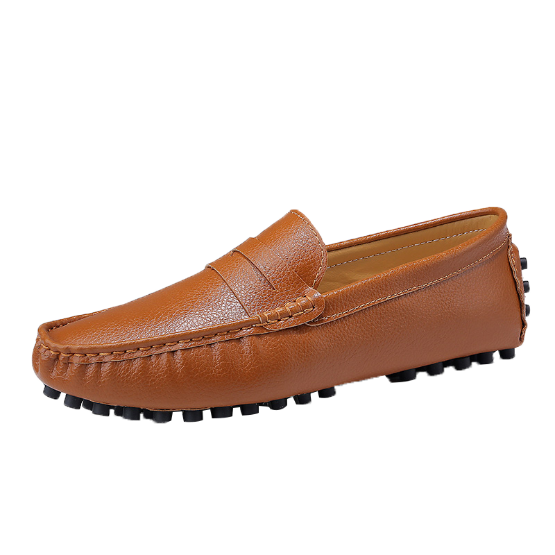 Moda Tasarımı Özel El Yapımı Erkek Slip On Loafer Moccasin Günlük Ayakkabılar Büyük Beden Hakiki Deri Ayakkabı_voghion.com