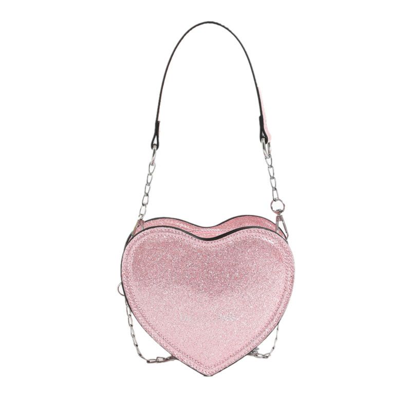 Patent Leather Glossy Handbag For Girls Cute Star Chain Messenger Bag And Coin Purse_voghion.com