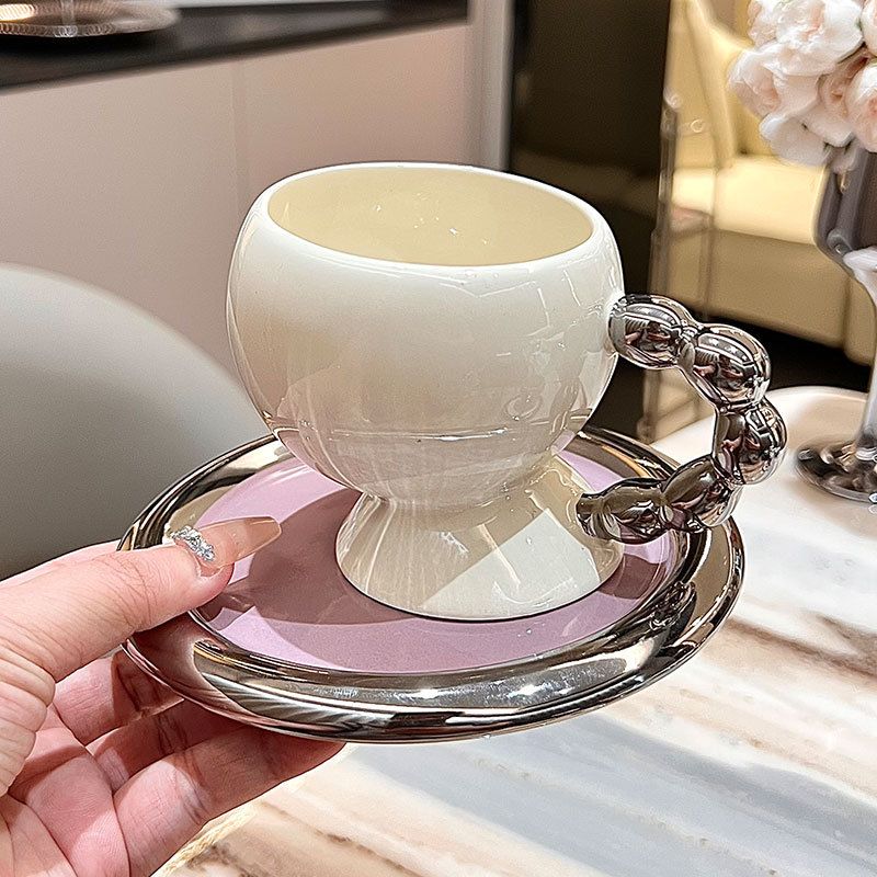 Set di tazze da caffè in ceramica italiana Set da tè europeo di alta bellezza Morandi Set di tazze da caffè Set di tazze da latte combinate_voghion.com