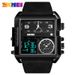 Fashion large dial square watch glow-in-the-dark waterproof leather multi-functional men's electronic watch_voghion.com