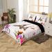 Capa de edredom com tema Torre Eiffel de Paris, capa de edredom romântica com rosas para berço para meninos e meninas, conjunto de cama vintage para o Dia dos Namorados, conjunto de cama com borboletas e decoração de quarto_voghion.com