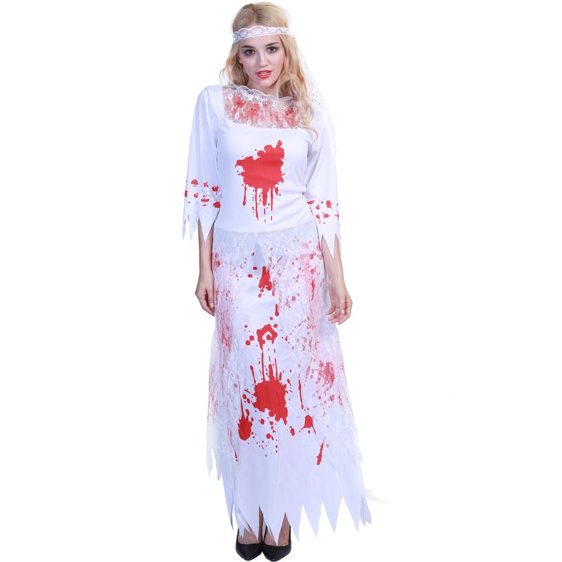 performance stage Halloween ghost bride blood stained costumes_voghion.com