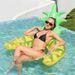 Inflatable Pineapple Floating Lounger - Foldable Backrest, Thickened Design For Adults, Pool & Beach Water Chair_voghion.com
