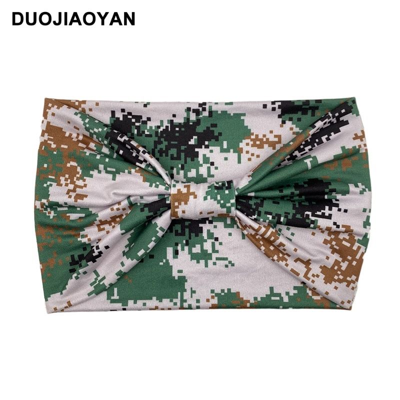Camouflage bedrukte brede atletische hoofdband Zweetabsorberende hardloopzweetband Zomer hardloopzweetband Unisex_voghion.com