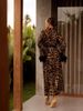 Luxury Feather-Trimmed Robe With Leopard Print – Soft Polyester Loungewear For Women, Versatile Sleepwear & Cover-Up_voghion.com