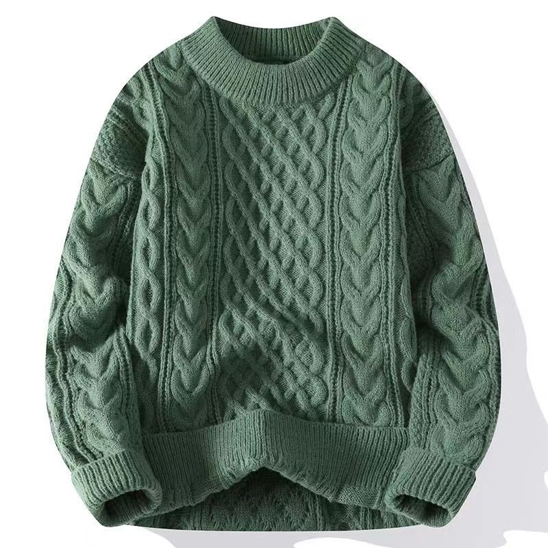 Pull en maille oversize, taille européenne, best-seller, pour homme et femme, automne/hiver, col rond et col roulé, doublure polaire, coloris uni, idéal à superposer._voghion.com