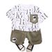 Set di due pezzi di pantaloncini casual per bambini a maniche corte con girocollo e stampa completa per ragazzi estivi da 0 a 5 anni_voghion.com