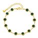 Bracciale francese in vero oro K placcato in rame in stile retrò con trama in zircone verde scuro, gioielli squisiti_voghion.com