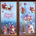 Adesivi statici personalizzabili per porte e finestre con fiocco di neve e Babbo Natale rosa natalizio transfrontaliero_voghion.com
