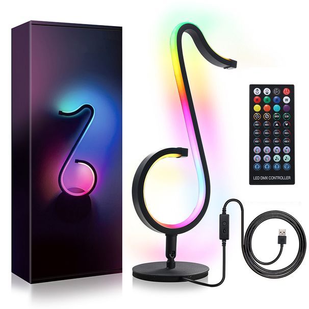 APP Note Night Light RGB Symphony Table Lamp Remote Control Symphony Musical Note Light Car Desktop Night Light For Home Bar_voghion.com