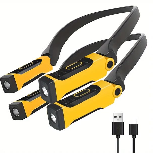 2er-Pack wiederaufladbare LED-Halsleselampen, zwei Helligkeitsstufen, zum Lesen, Stricken, Camping und Reparieren, LED-Arbeitslampen_voghion.com