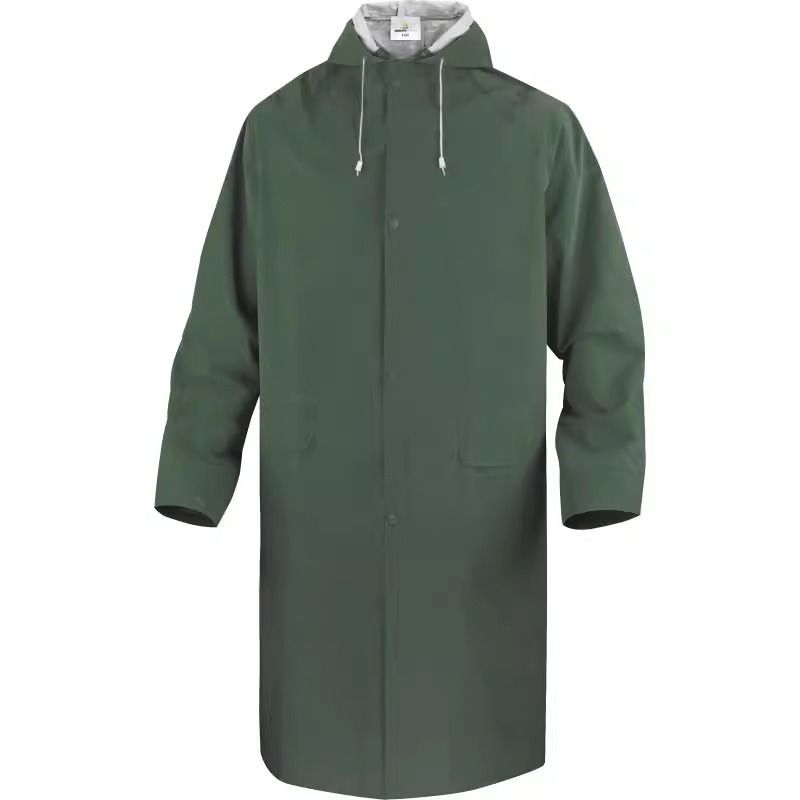 Men's Clothing Raincoat Work Outdoor PVC Coated Polyester Breathable With Fluorescent Strip_voghion.com