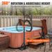 Hot Tub Handrail, 360 Rotatable Spa Side Handrail With 35'-57' Adjustable Height, Rust-proof Aluminum Spa Step Hot Tub Hand Rail With Slide-Under M_voghion.com