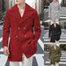 Klassischer zweireihiger Trenchcoat für Herren – Slim Fit, mittellanger Mantel mit Revers, lässiger Ganzjahres-Windbreaker, Grau/Schwarz/Rot/Armeegrün_voghion.com