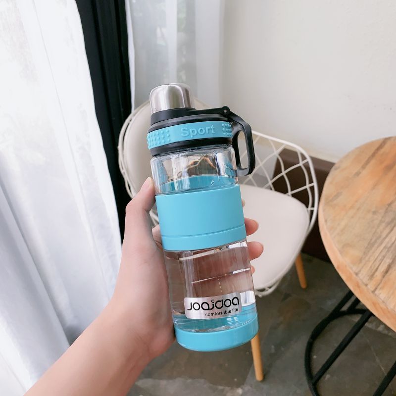 Bottiglia d'acqua in plastica di grande capacità, creativa, in stile coreano, portatile, per studenti, uomini, con filtro, tazza da tè._voghion.com
