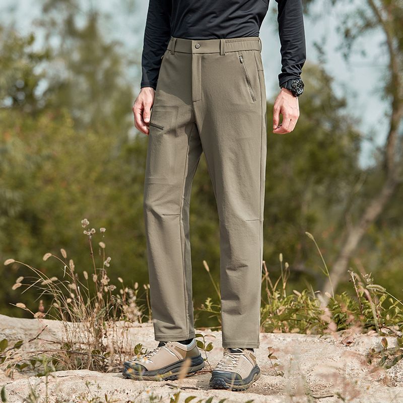 ​Men's Stretch Tapered Softshell Pants - Lightweight Nylon Blend For Commuting & Outdoor Adventures - Navy/Black/Khaki​_voghion.com