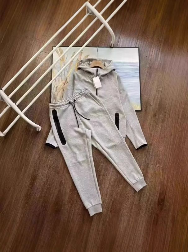 Men's Air Layer Cotton Casual Sports Jacket And Pants Set 922--002_voghion.com