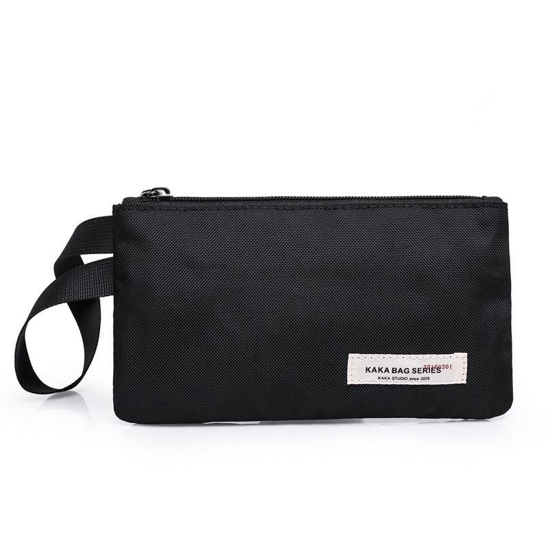 Men's Casual Canvas Envelope Clutch Bag - Lightweight Breathable Handheld Purse For Daily Use, School, Work & Travel - Stylish Letter Print Design_voghion.com
