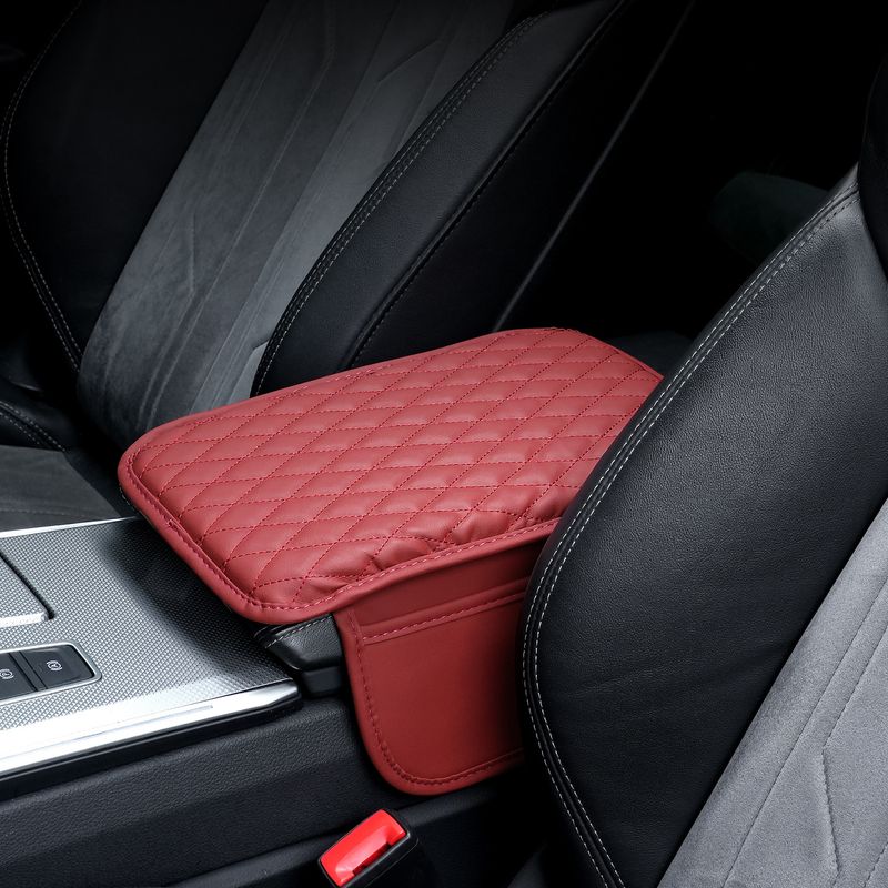 Multi functional dual pocket storage bag, center box, sponge height increasing cover, car armrest box pad_voghion.com