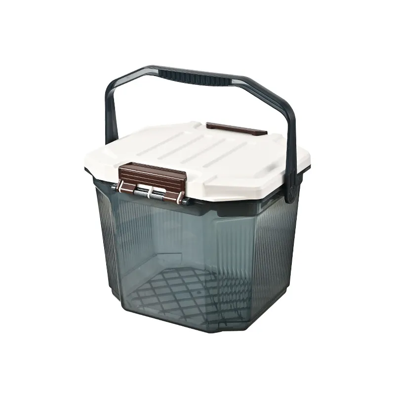 Rangement de pêche pour s'asseoir, seau de lavage de voiture épais pour l'extérieur, en plastique avec couvercle, boîte de production portable_voghion.com