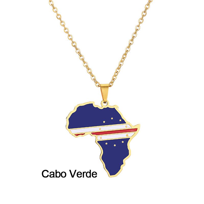 stainless steel Africa map necklace Nigeria Ghana Somalia hanging map pendant jewelry wholesale_voghion.com