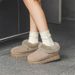 Botas de nieve de piel de oveja para mujer en un invierno con zapatos de algodón de cachemira zapatos de pan de tubo corto_voghion.com
