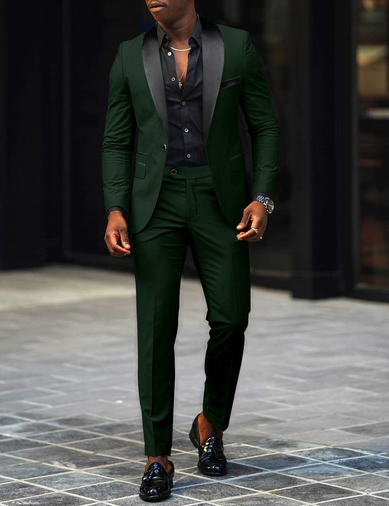 Men's 3-Piece Slim Fit Suit Set - Wedding Groom Business Casual Blazer, Vest & Trousers (2025 New Formal Wear, Black/Navy/Gray)​_voghion.com