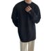 American Round Neck Sweatshirt For Men In Spring And Autumn, With A Niche Design Sense, Clean Fit, White Long Sleeved_voghion.com