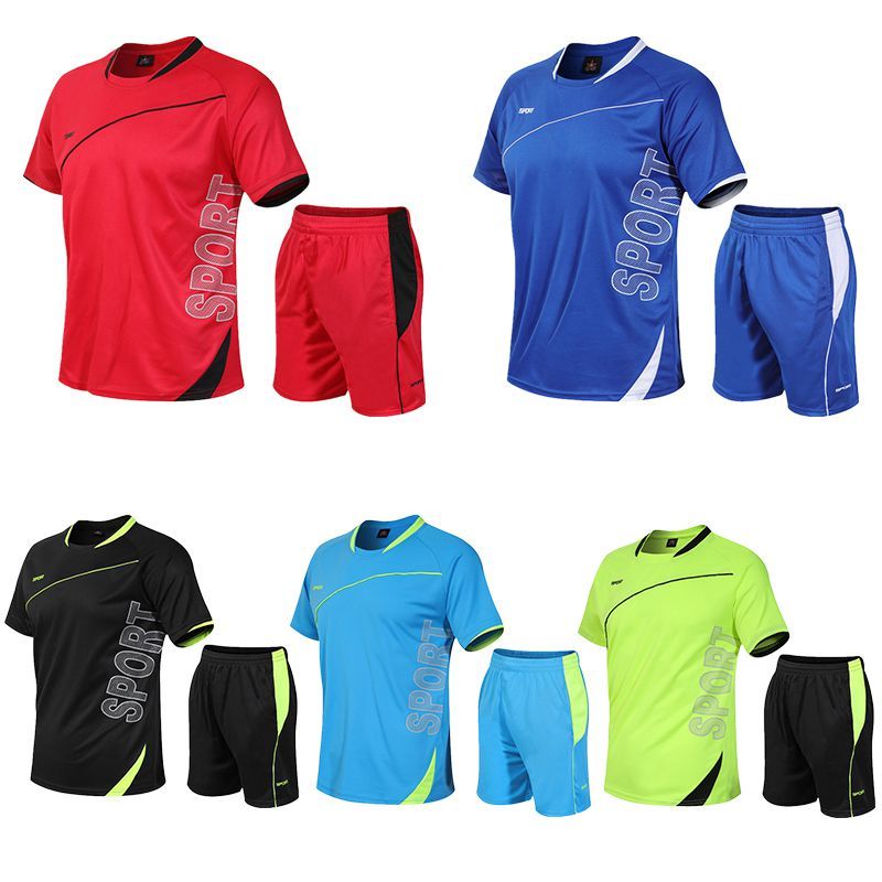 Sports Men Running Suit Quickdrying Short Sleeve Shirts Gym Shorts Summer_voghion.com