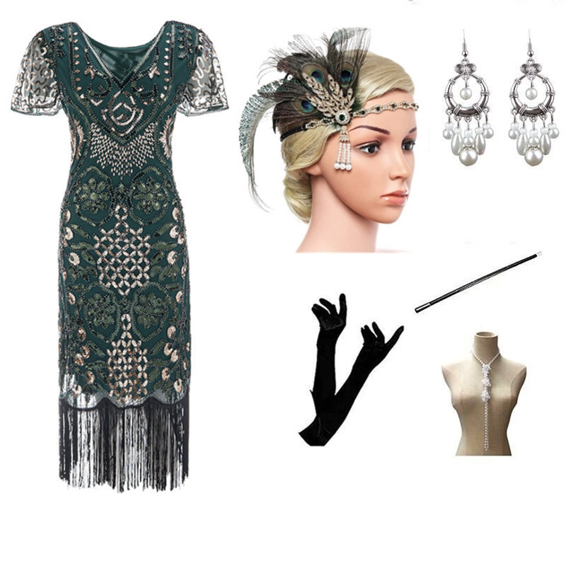 1920 Vintage Gatsby Quastenkleid High-End-Paillettenkleid Performance-Kleidung_voghion.com