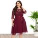 2023 Women's Summer New Lace Chiffon Spliced Plus size Dresses_voghion.com