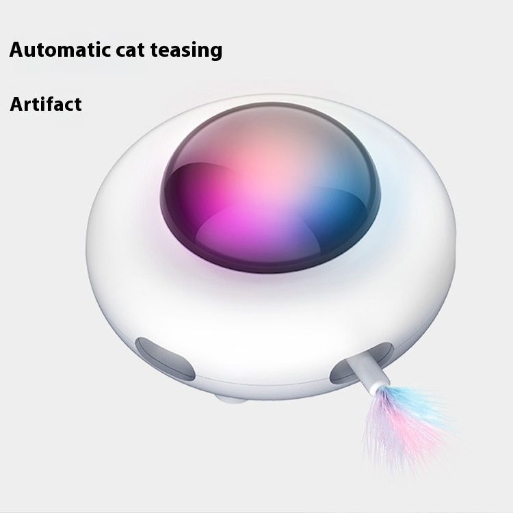 Pet gravity UFO electric automatic teaser stick toy turntable cat self entertainment puzzle tool_voghion.com