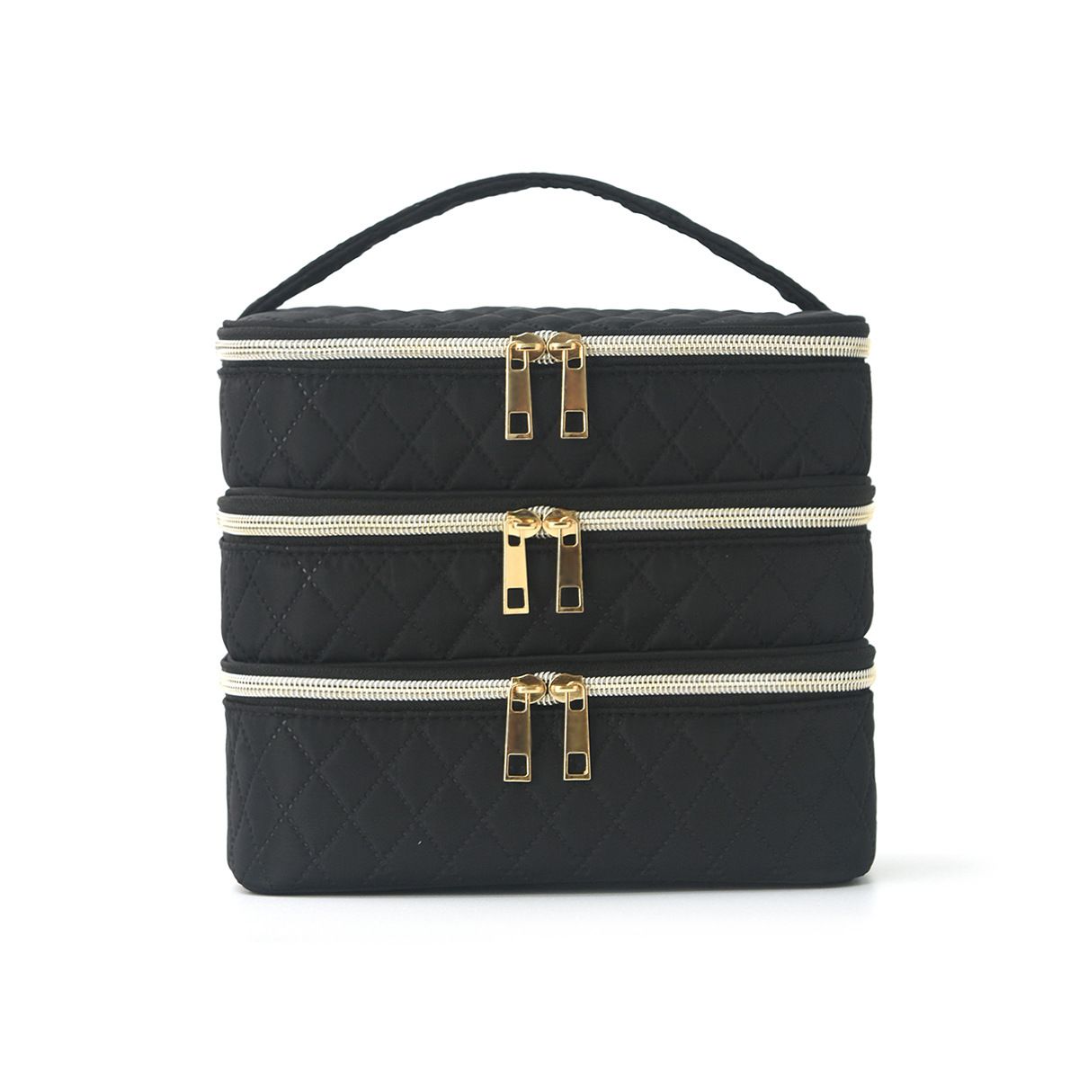 Trousse de toilette à trois compartiments, grande capacité et de haute qualité, sac de toilette portable, trousse de rangement cosmétique de voyage_voghion.com