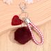 Plush Ball Heart Pendant Cute Bag Keychain Anti-Lost Key Ring Small Gift_voghion.com
