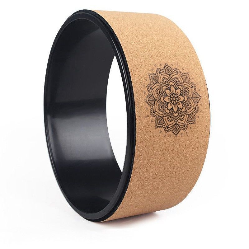 Natural Cork Yoga Wheel Stretching Beginner Professional Back Opener Backbend Waist Artifact Pilates_voghion.com