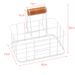 Minimalist Iron Storage Basket With Wooden Handle | Multi-Functional Organizer For Kitchen, Living Room & Office_voghion.com