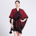 Hairball cape cape cape jacquard loose knit cardigan plaid cape coat for women_voghion.com