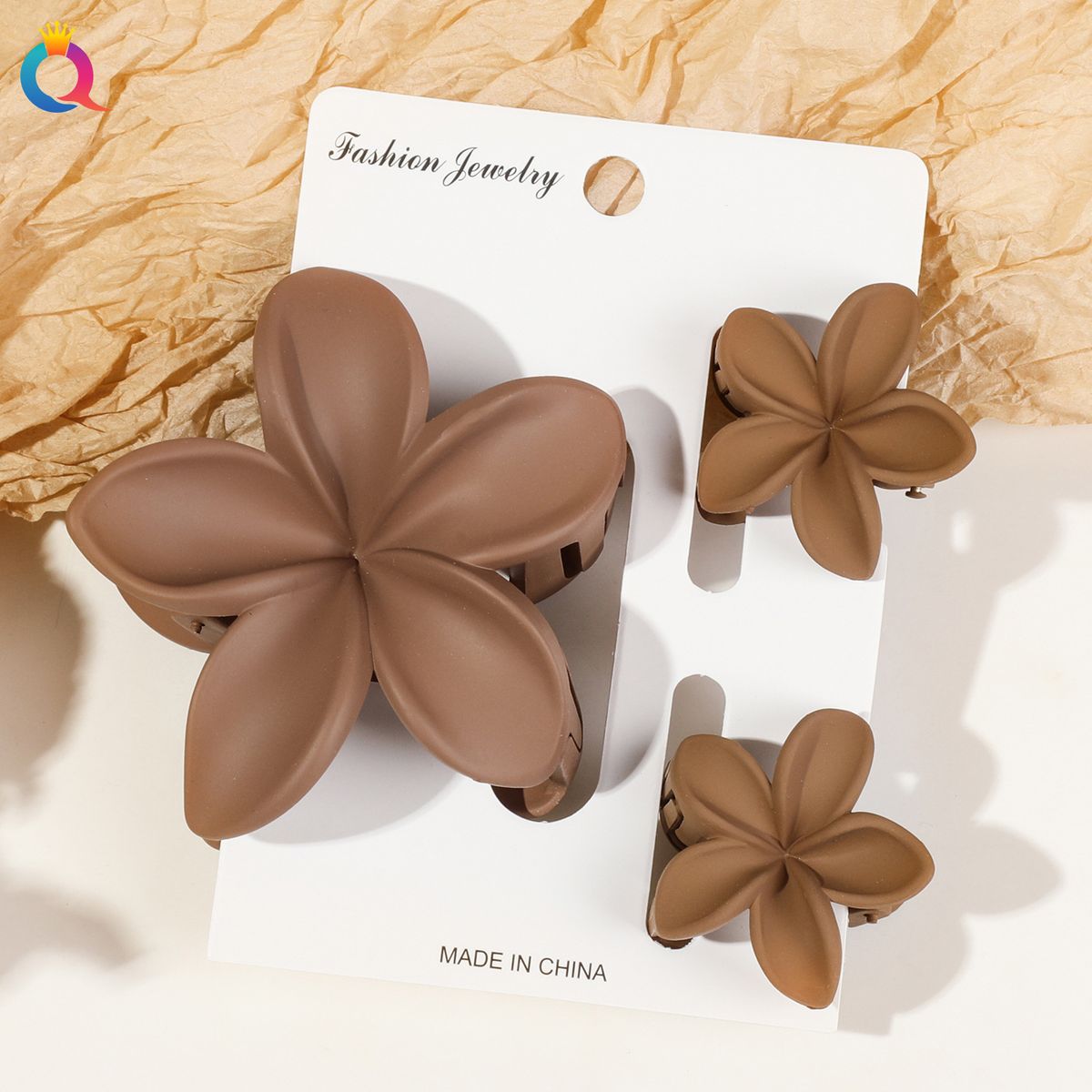 Conjunto de grampos de cabelo de flores - 6 peças de acessórios de cabelo para férias tropicais para mulheres, grampos de mandíbula antiderrapantes para festa na praia e casamento_voghion.com