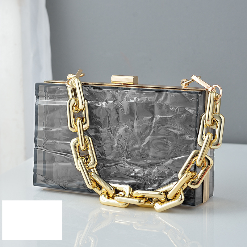 Nuovo acrilico trasparente effetto ghiaccio, popolare borsa da pranzo, borsa a mano alla moda e versatile_voghion.com
