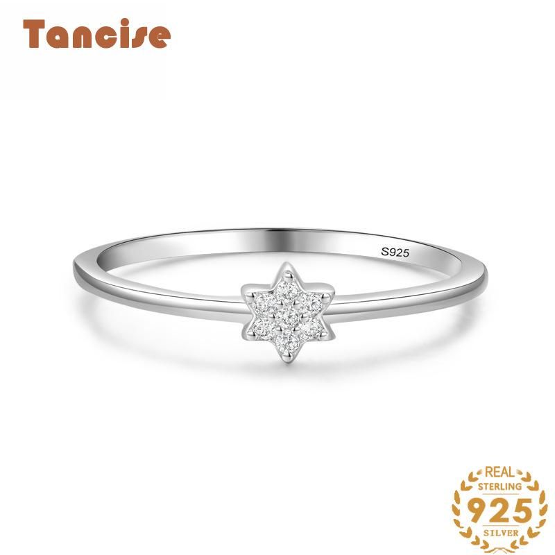 Tancise Anello in argento con zirconi classici Gioielli da donna Promessa di nozze Regalo per feste_voghion.com