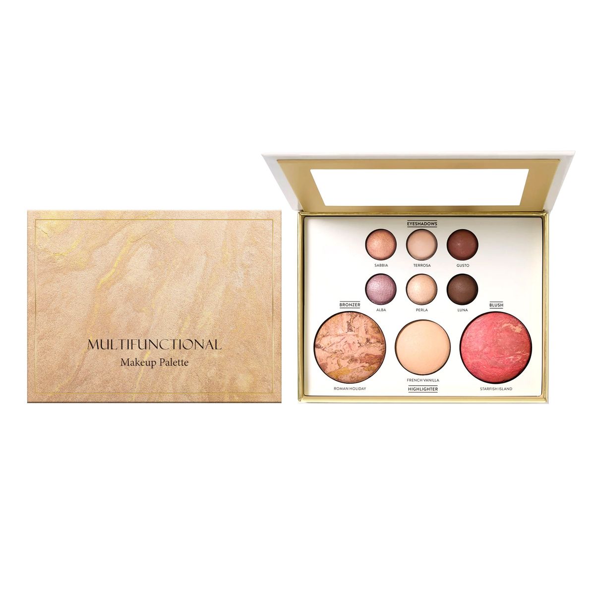 Paleta do makijażu Gilded Eyeshadow Contour Blush Highlighter Eye Shadow Brightening Multiuse Comprehensive Makeup Palette_voghion.com